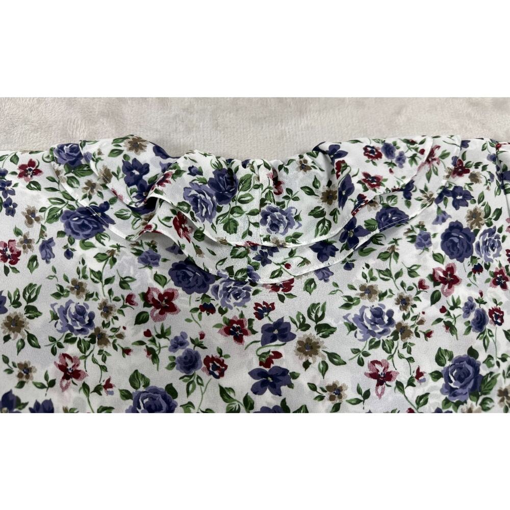 Vintage Westbound Floral Ruffle Blouse Cottagecore Secretary Top‎ Women's 12 - Picture 7 of 9